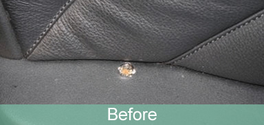 leather cigarette burn before