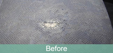 car seat cigarette burn before